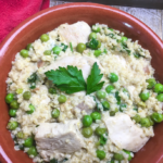 One-Skillet Creamy Chicken Quinoa with Peas