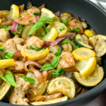 One-Skillet Lemon Chicken with Summer Squash