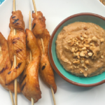 Spicy Chicken Satay with a Peanut Dipping Sauce