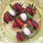 Strawberry Caprese Skewers with Balsamic Glaze
