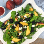Peach Blackberry Salad with Blackberry–Basil Vinaigrette