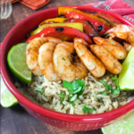 Shrimp Fajita Bowls with Cilantro-Lime Rice